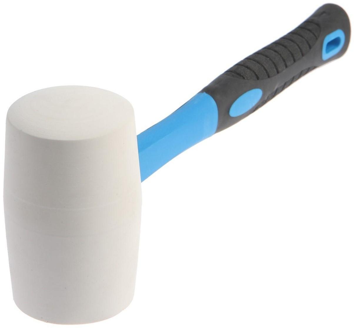 Киянка ТУНДРА, фиберглассовая рукоятка, белая резина, 750 г