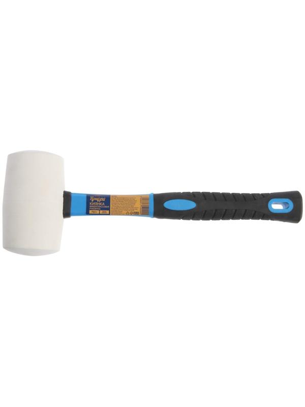 Киянка ТУНДРА, фиберглассовая рукоятка, белая резина, 750 г