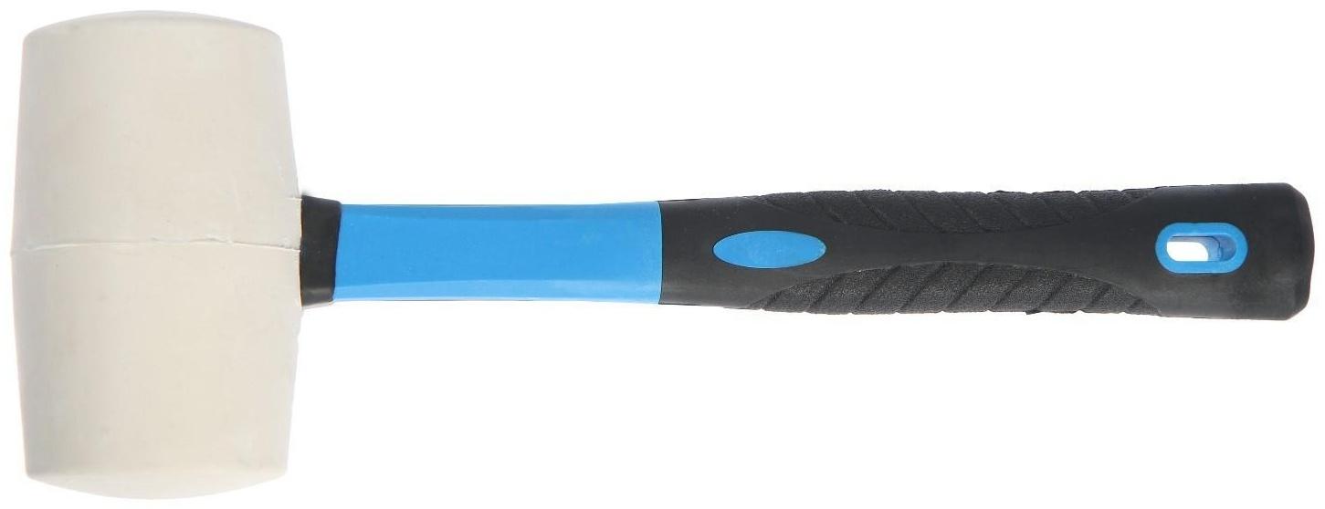 Киянка ТУНДРА, фиберглассовая рукоятка, белая резина, 450 г