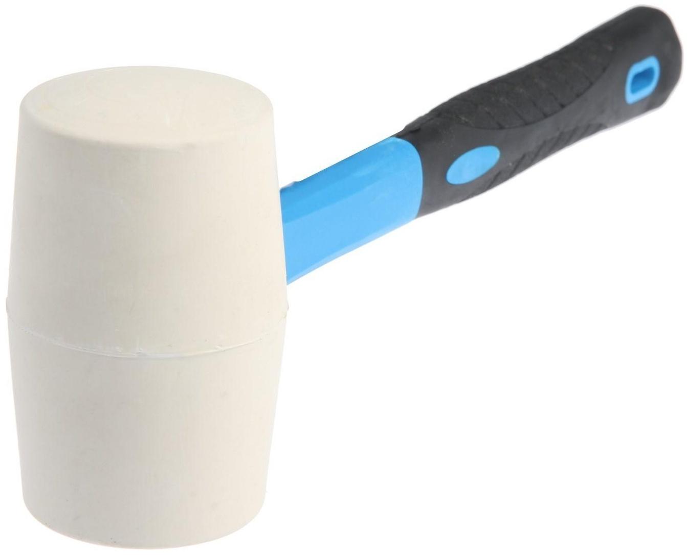 Киянка ТУНДРА, фиберглассовая рукоятка, белая резина, 450 г