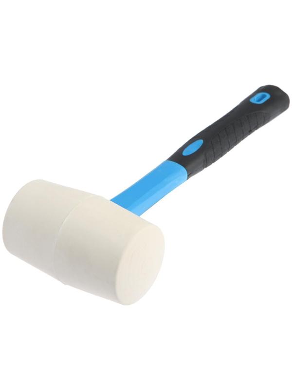 Киянка ТУНДРА, фиберглассовая рукоятка, белая резина, 450 г