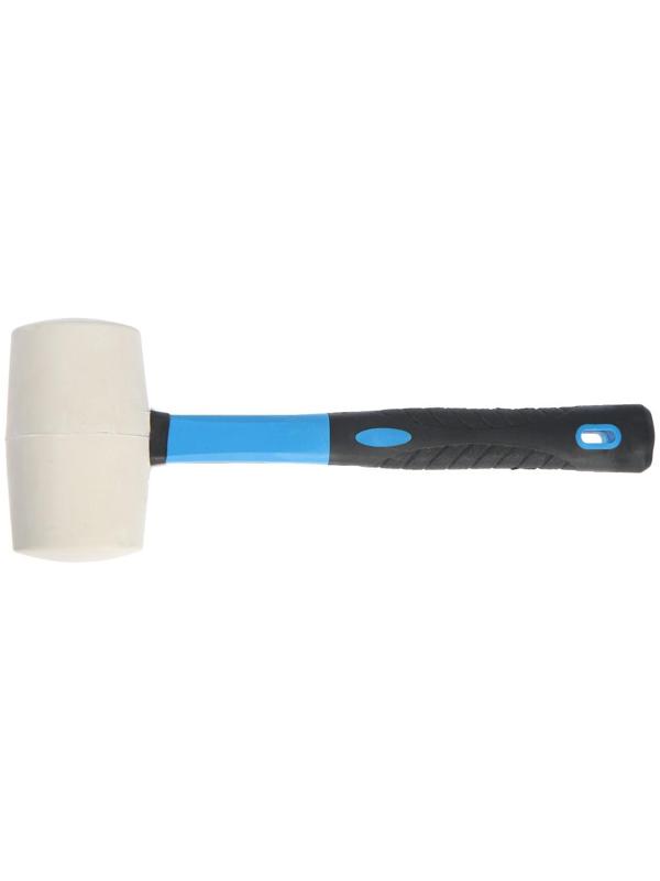 Киянка ТУНДРА, фиберглассовая рукоятка, белая резина, 450 г
