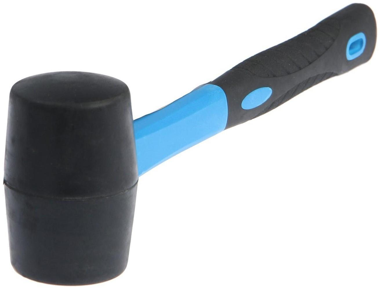 Киянка ТУНДРА, фиберглассовая рукоятка, черная резина, 220 г