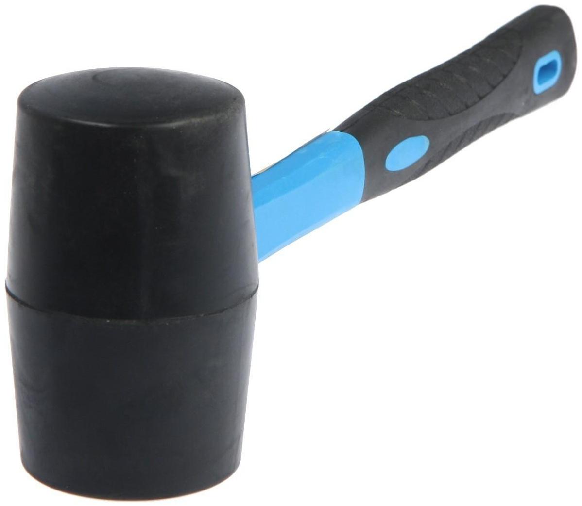 Киянка ТУНДРА, фиберглассовая рукоятка, черная резина, 450 г