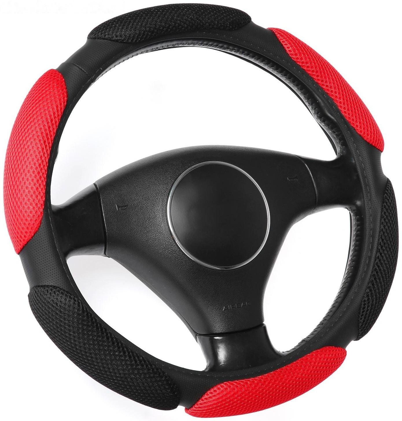 Оплетка TORSO, анатомическая, 6 подушек, размер 38 см, чёрно-красный