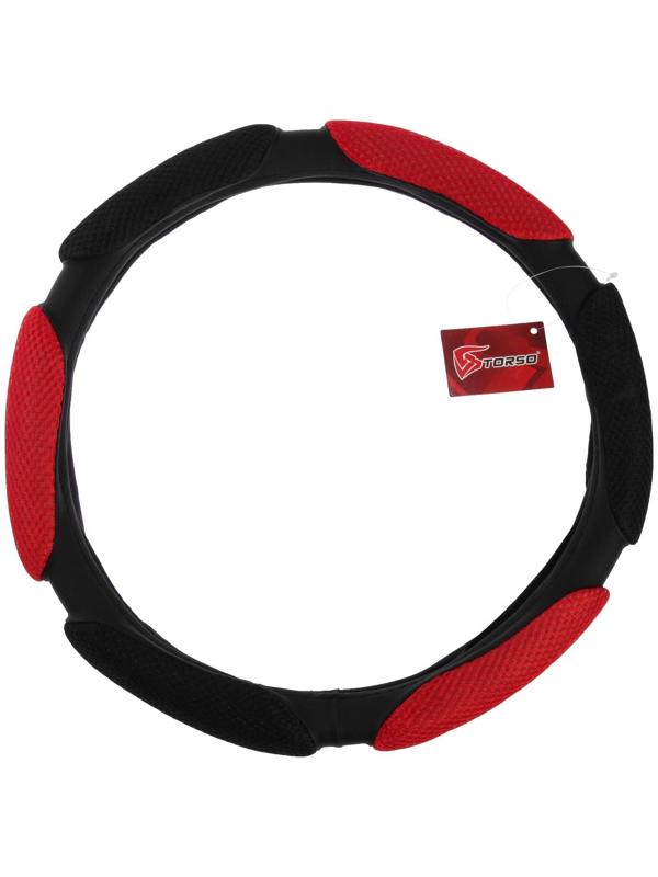 Оплетка TORSO, анатомическая, 6 подушек, размер 38 см, чёрно-красный