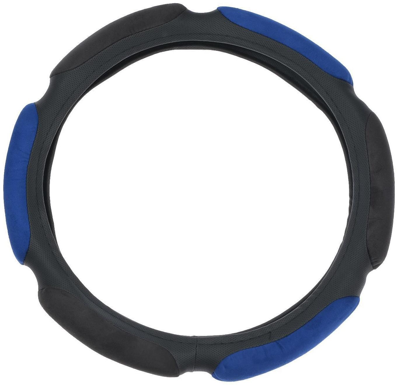 Оплетка TORSO, велюр, размер 38 см, чёрно-синий