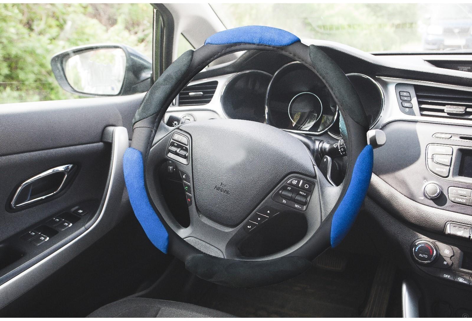 Оплетка TORSO, велюр, размер 38 см, чёрно-синий