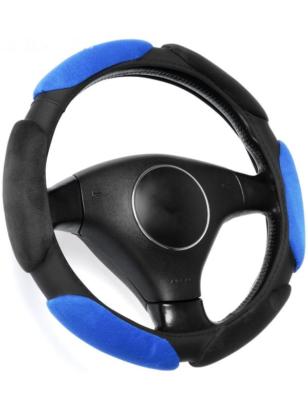 Оплетка TORSO, велюр, размер 38 см, чёрно-синий