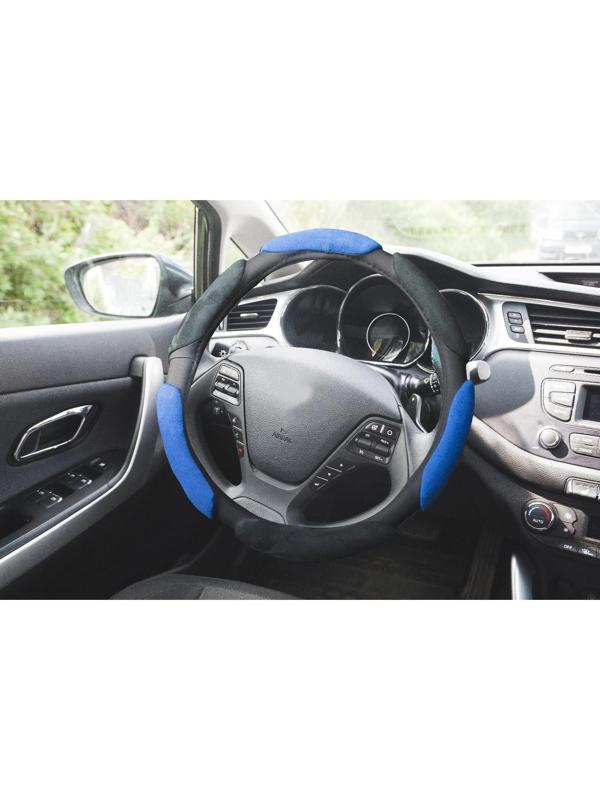 Оплетка TORSO, велюр, размер 38 см, чёрно-синий