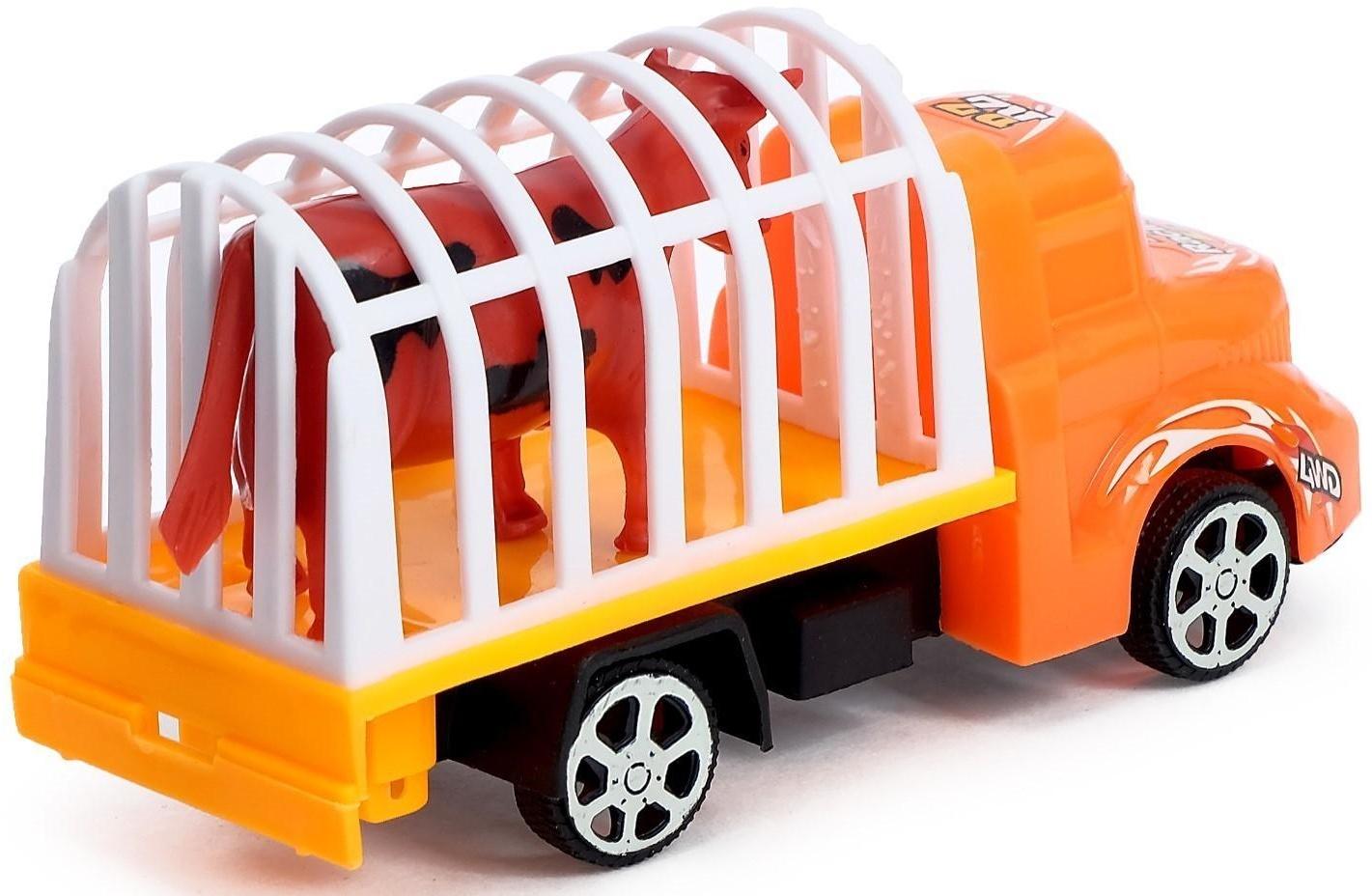 Грузовик инерционный «Перевозчик», с животным, МИКС