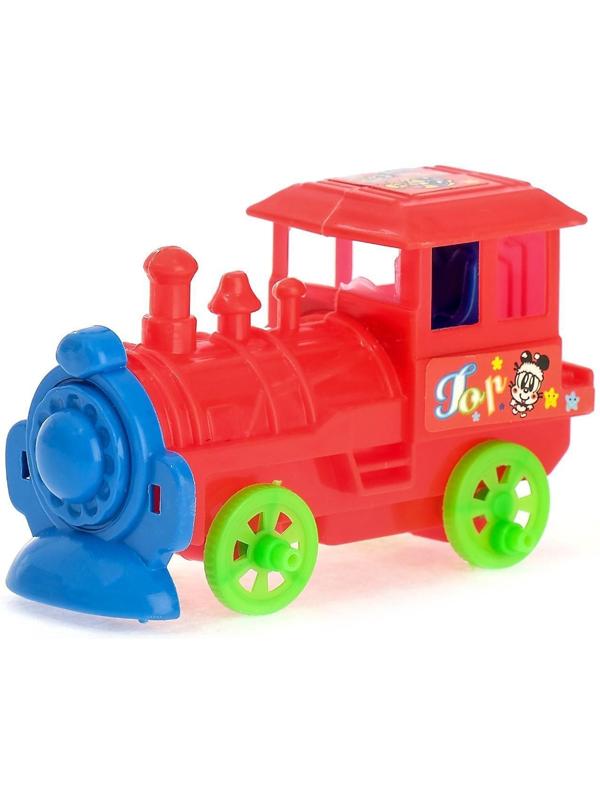 Грузовик инерционный «Автовоз», 2 машинки и 2 паровоза, цвета МИКС