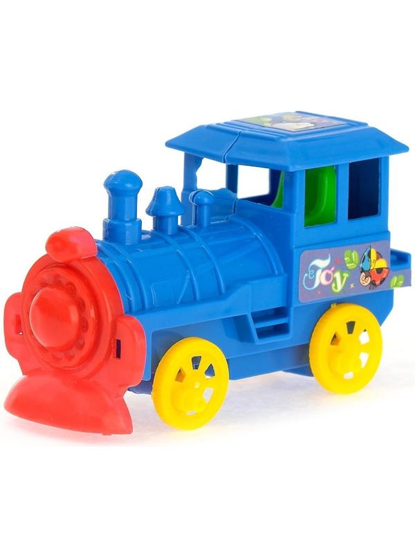 Грузовик инерционный «Автовоз», 2 машинки и 2 паровоза, цвета МИКС