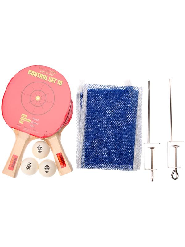 Набор для настольного тенниса Torres Control 10, 2 ракетки, 3 мяча, сетка, накладка 1,5 мм