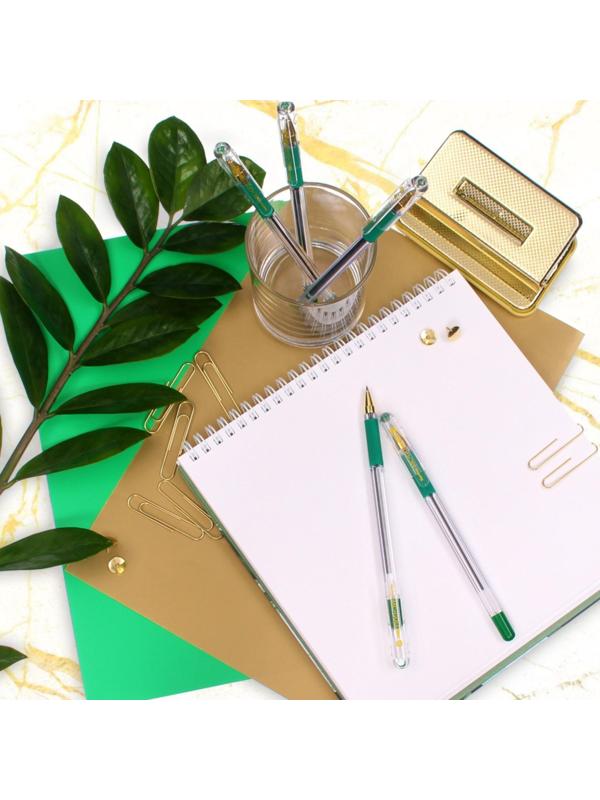 Ручка шариковая MunHwa MC Gold, стержень зеленый, узел 0.5 мм, грип