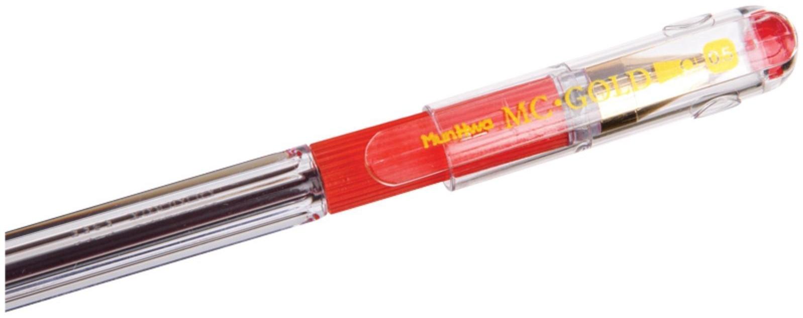Ручка шариковая MunHwa MC Gold, стержень красный, узел 0.5 мм, грип