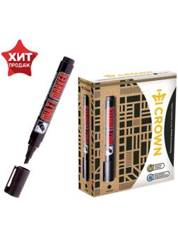 Маркер перманентный Crown Multi Marker, 5.0-1.0 мм, скошенный, чёрный