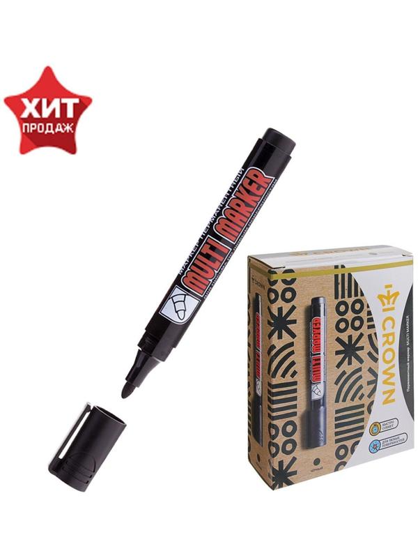 Маркер перманентный 3.0 мм, Crown Multi Marker, пулевидный, чёрный