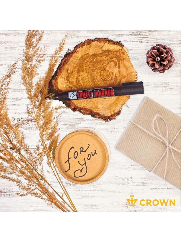 Маркер перманентный 3.0 мм, Crown Multi Marker, пулевидный, чёрный