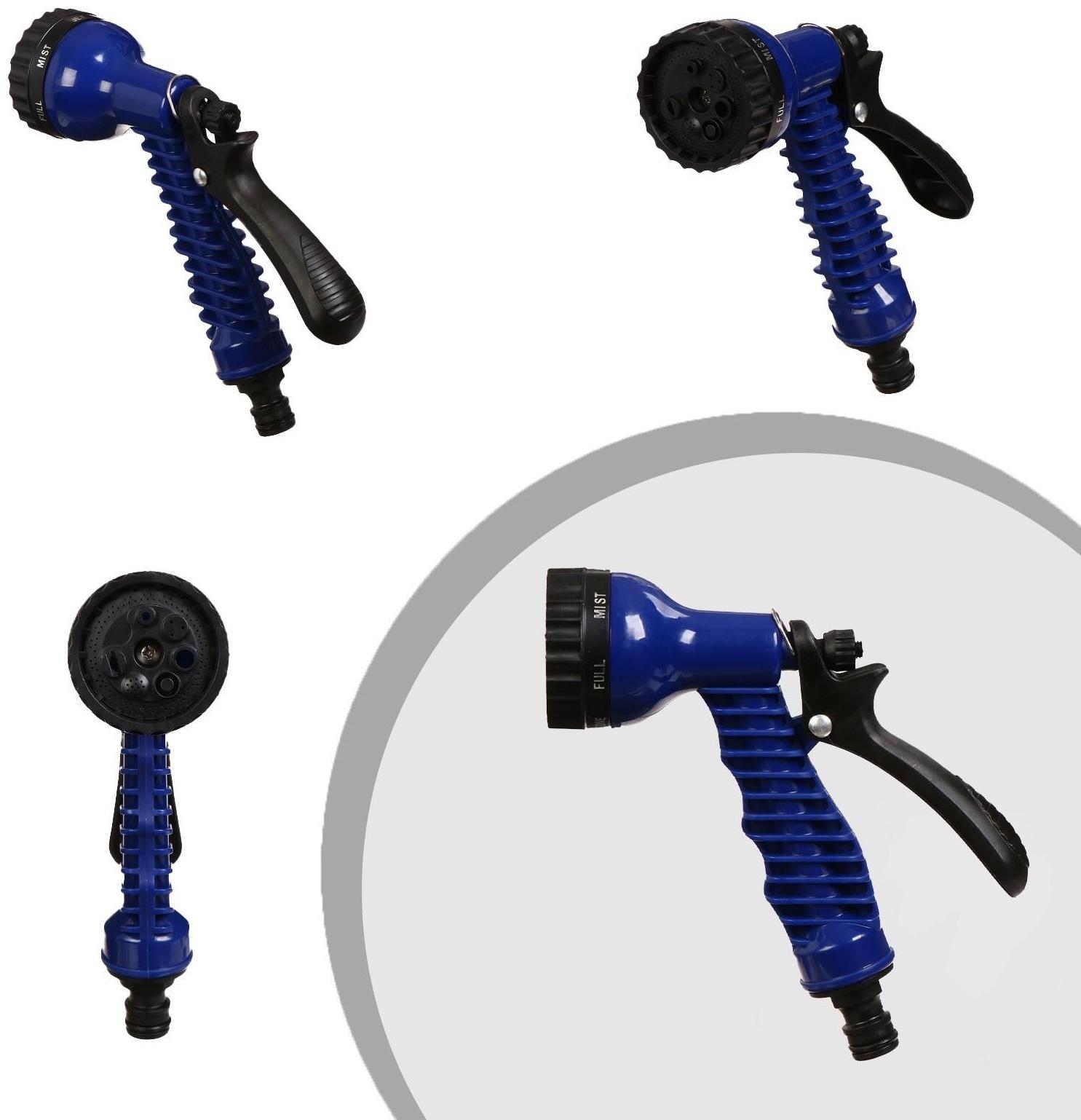 Чудо-шланг, латекс, L = 7,5–22,5 м, 2-слойный, нейлоновая оплётка, распылитель 7 режимов, штуцер 12 мм (1/2