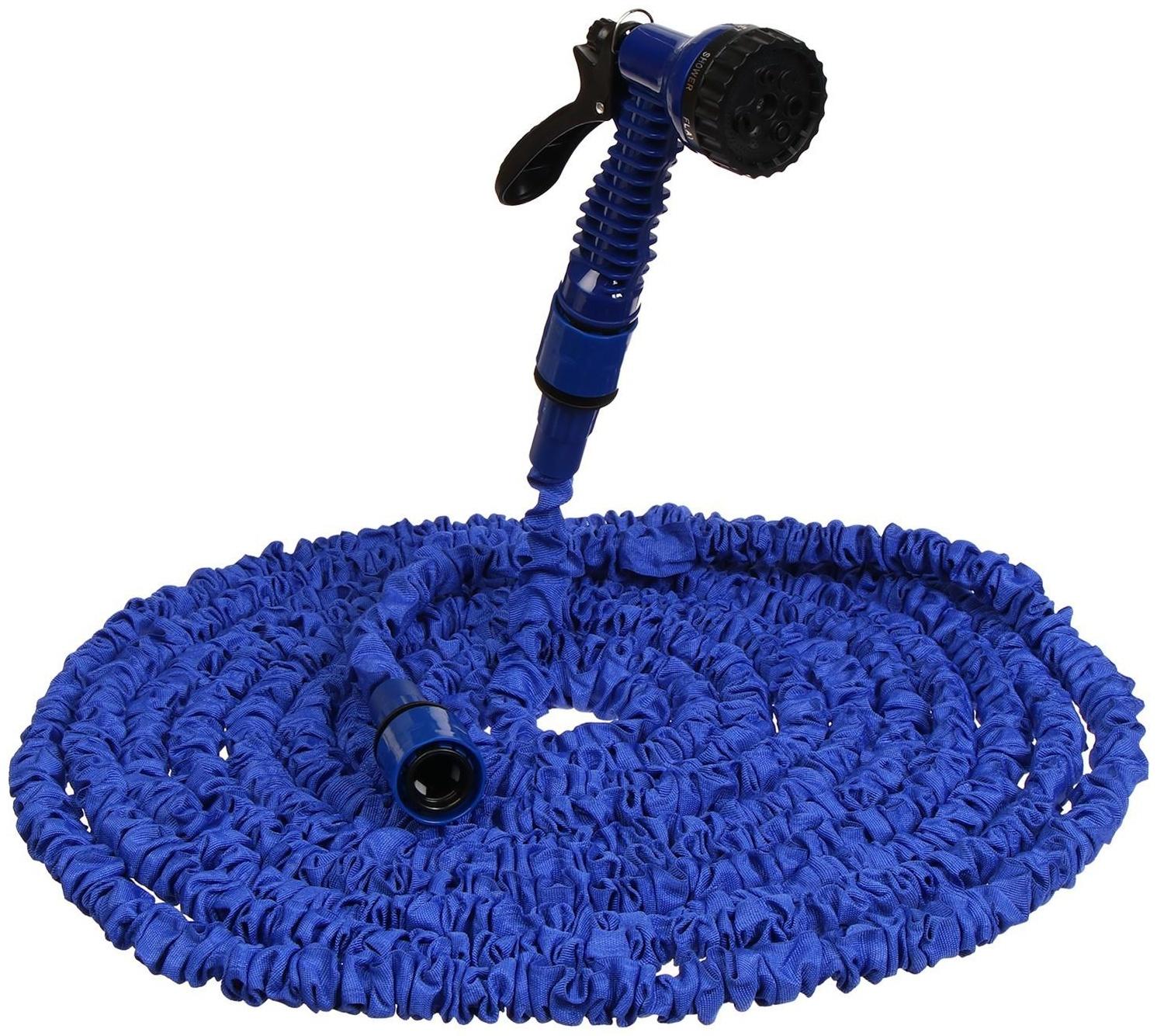 Чудо-шланг, латекс, L = 7,5–22,5 м, 2-слойный, нейлоновая оплётка, распылитель 7 режимов, штуцер 12 мм (1/2