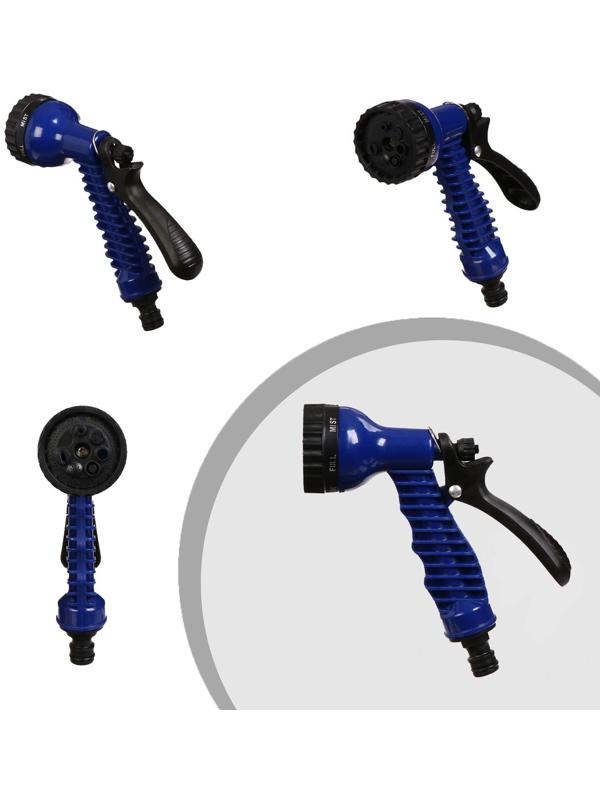 Чудо-шланг, латекс, L = 7,5–22,5 м, 2-слойный, нейлоновая оплётка, распылитель 7 режимов, штуцер 12 мм (1/2