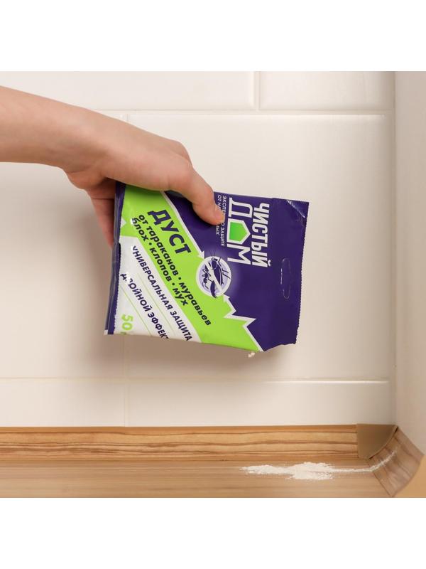 Дуст инсектицидный от тараканов, блох, клопов, муравьев Чистый дом 50 г