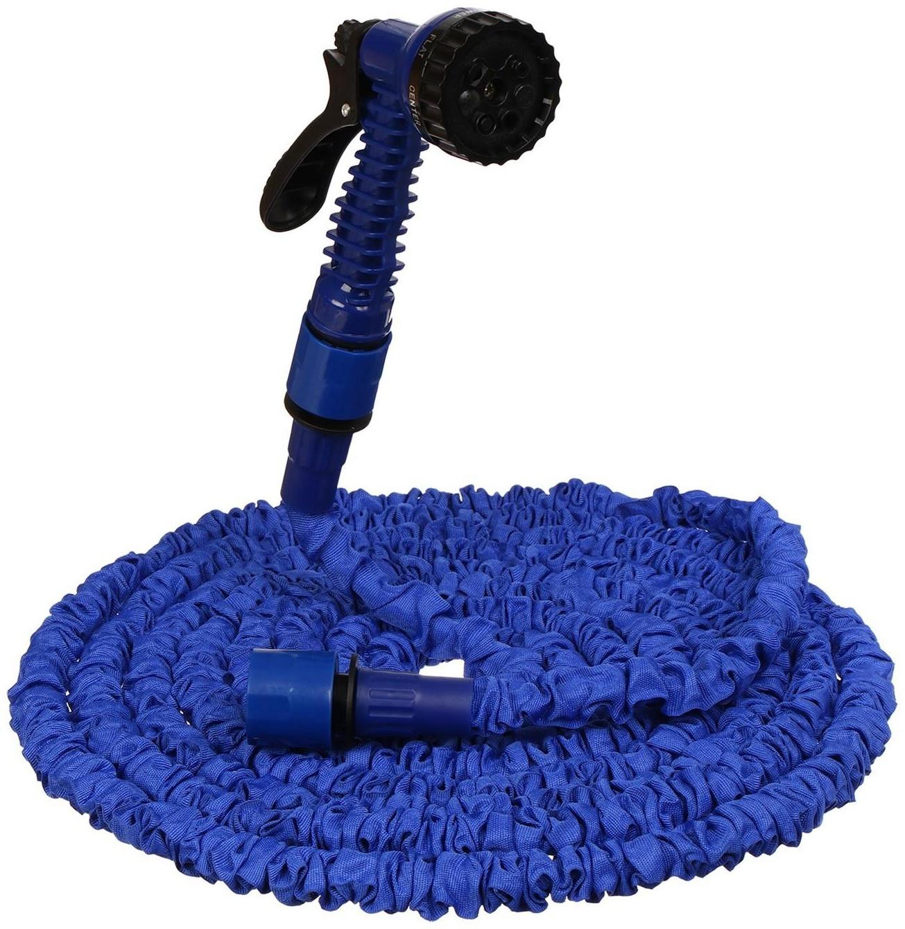 Чудо-шланг, латекс, L = 5–15 м, 2-слойный, нейлоновая оплётка, распылитель 7 режимов, штуцер 12 мм (1/2