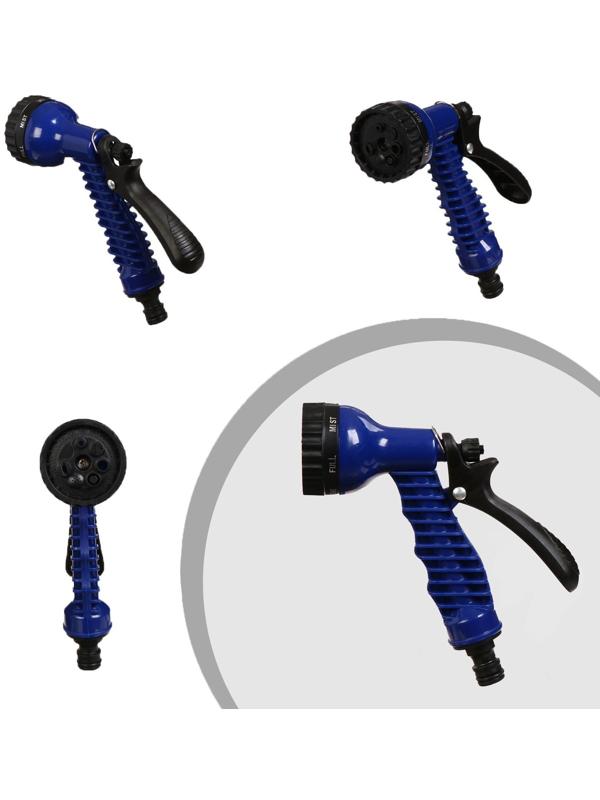 Чудо-шланг, латекс, L = 5–15 м, 2-слойный, нейлоновая оплётка, распылитель 7 режимов, штуцер 12 мм (1/2