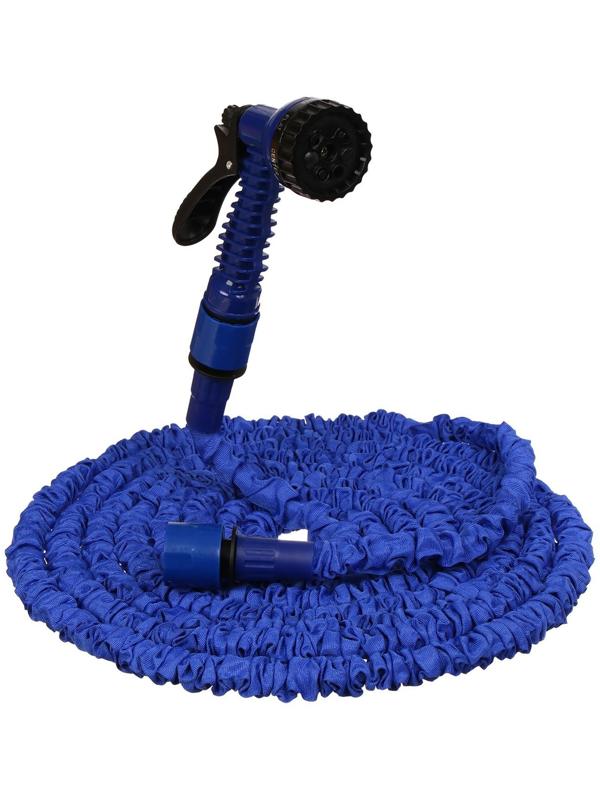 Чудо-шланг, латекс, L = 5–15 м, 2-слойный, нейлоновая оплётка, распылитель 7 режимов, штуцер 12 мм (1/2