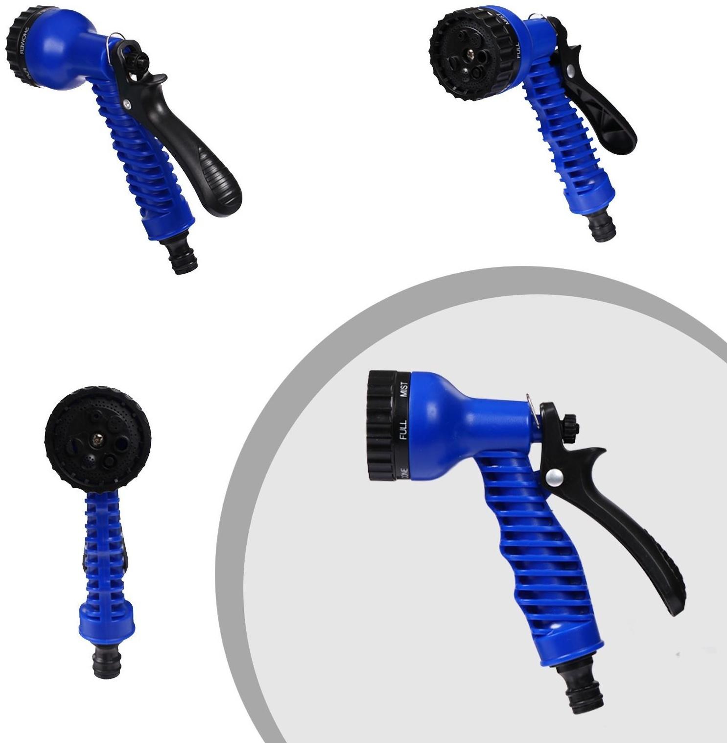 Чудо-шланг, латекс, L = 2.5–7.5 м, 2-слойный, нейлоновая оплётка, распылитель 7 режимов, штуцер 12 мм (1/2