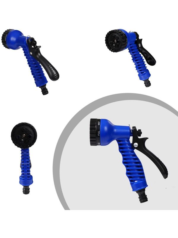 Чудо-шланг, латекс, L = 2.5–7.5 м, 2-слойный, нейлоновая оплётка, распылитель 7 режимов, штуцер 12 мм (1/2