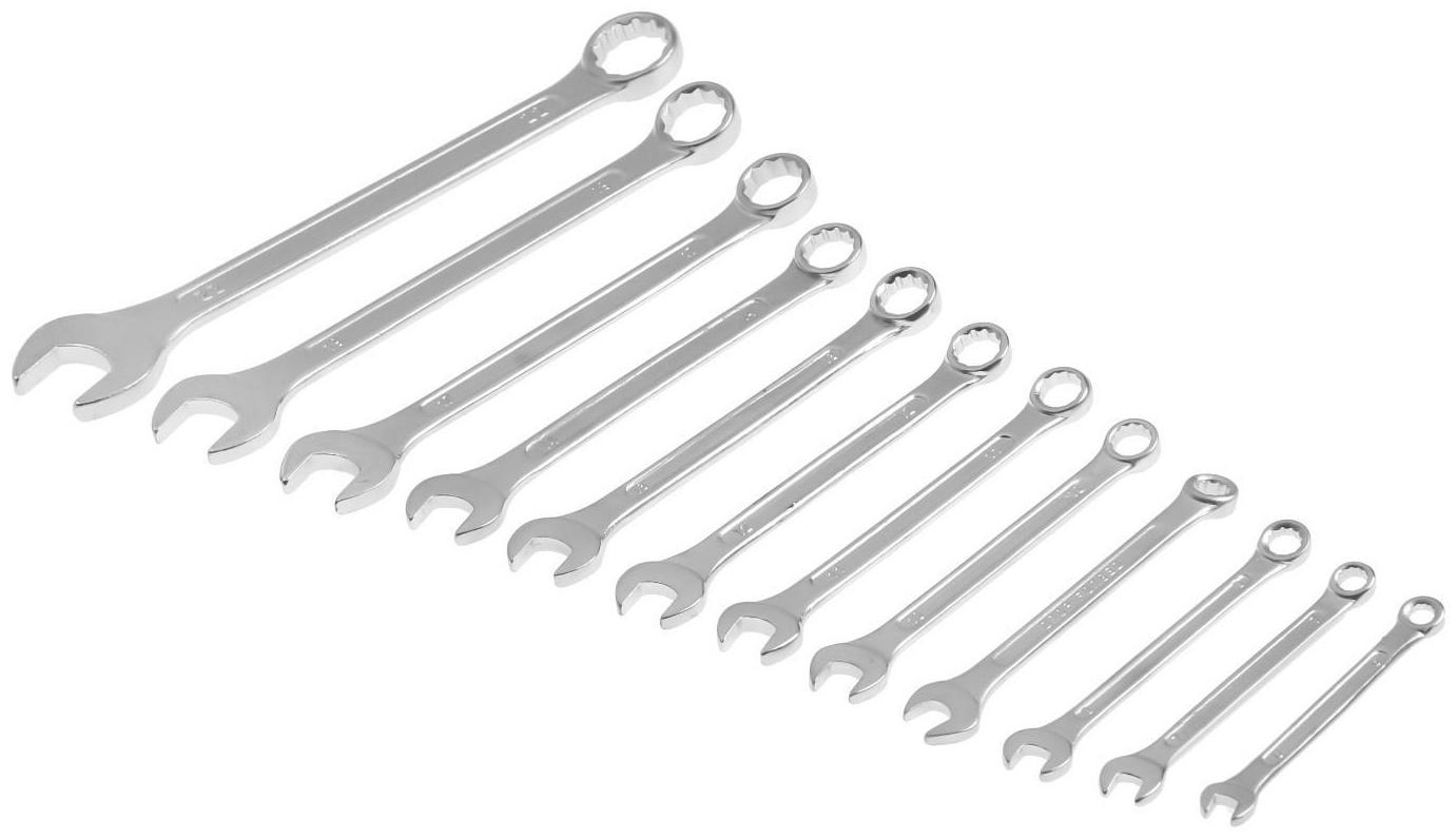 Набор ключей комбинированных в холдере ТУНДРА, хромированные, 6 - 22 мм, 12 шт.