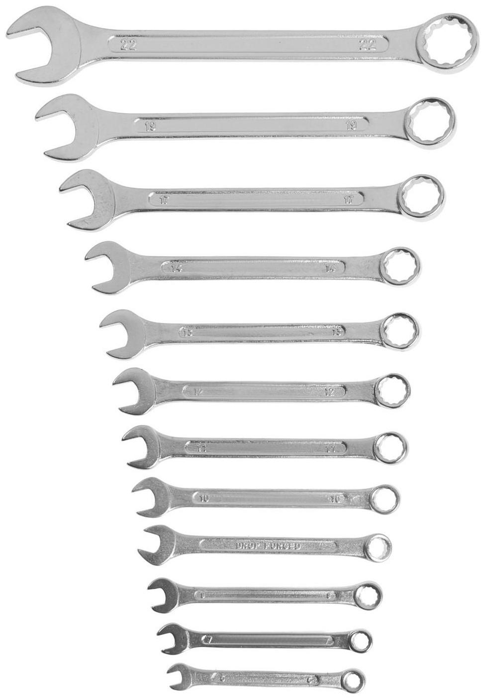 Набор ключей комбинированных в холдере ТУНДРА, хромированные, 6 - 22 мм, 12 шт.