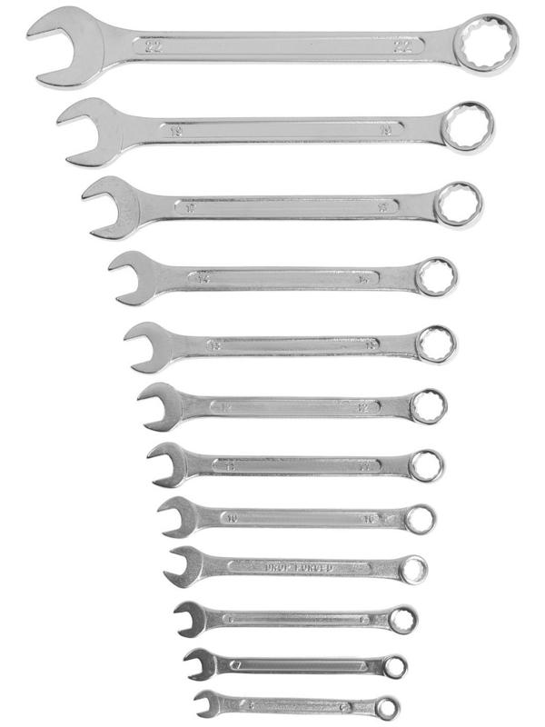 Набор ключей комбинированных в холдере ТУНДРА, хромированные, 6 - 22 мм, 12 шт.