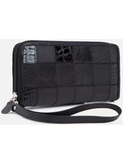 Кошелёк на молнии, с ручкой, с ручкой, цвет чёрный