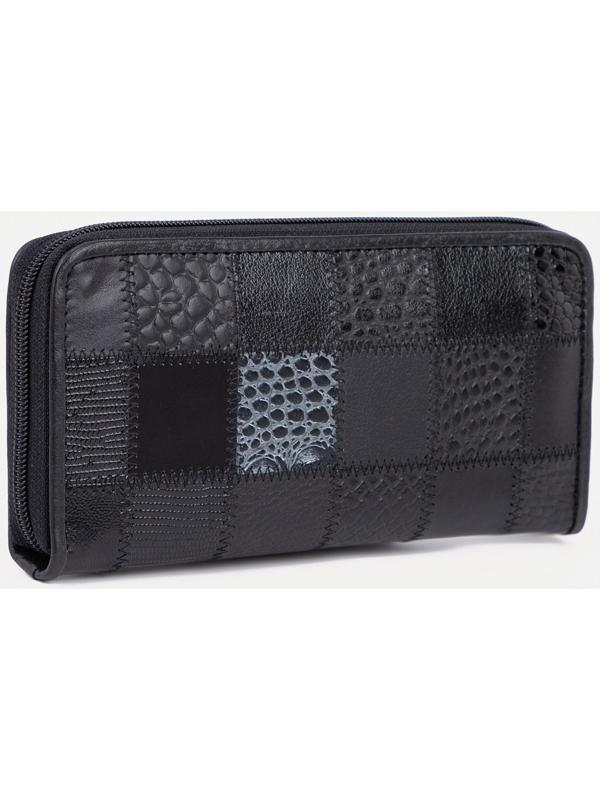 Кошелёк на молнии, с ручкой, с ручкой, цвет чёрный