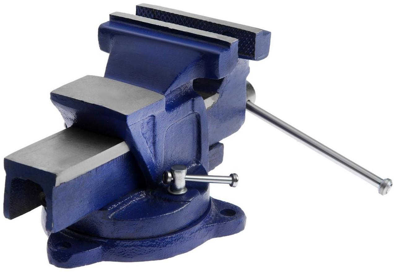 Тиски слесарные поворотные ТУНДРА, с наковальней, высокопрочный чугун ВЧ-40, 100 мм