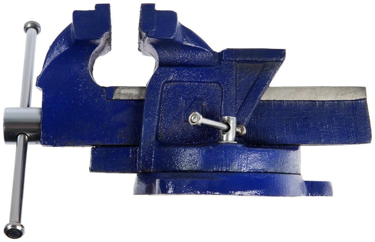 Тиски слесарные поворотные ТУНДРА, с наковальней, высокопрочный чугун ВЧ-40, 100 мм