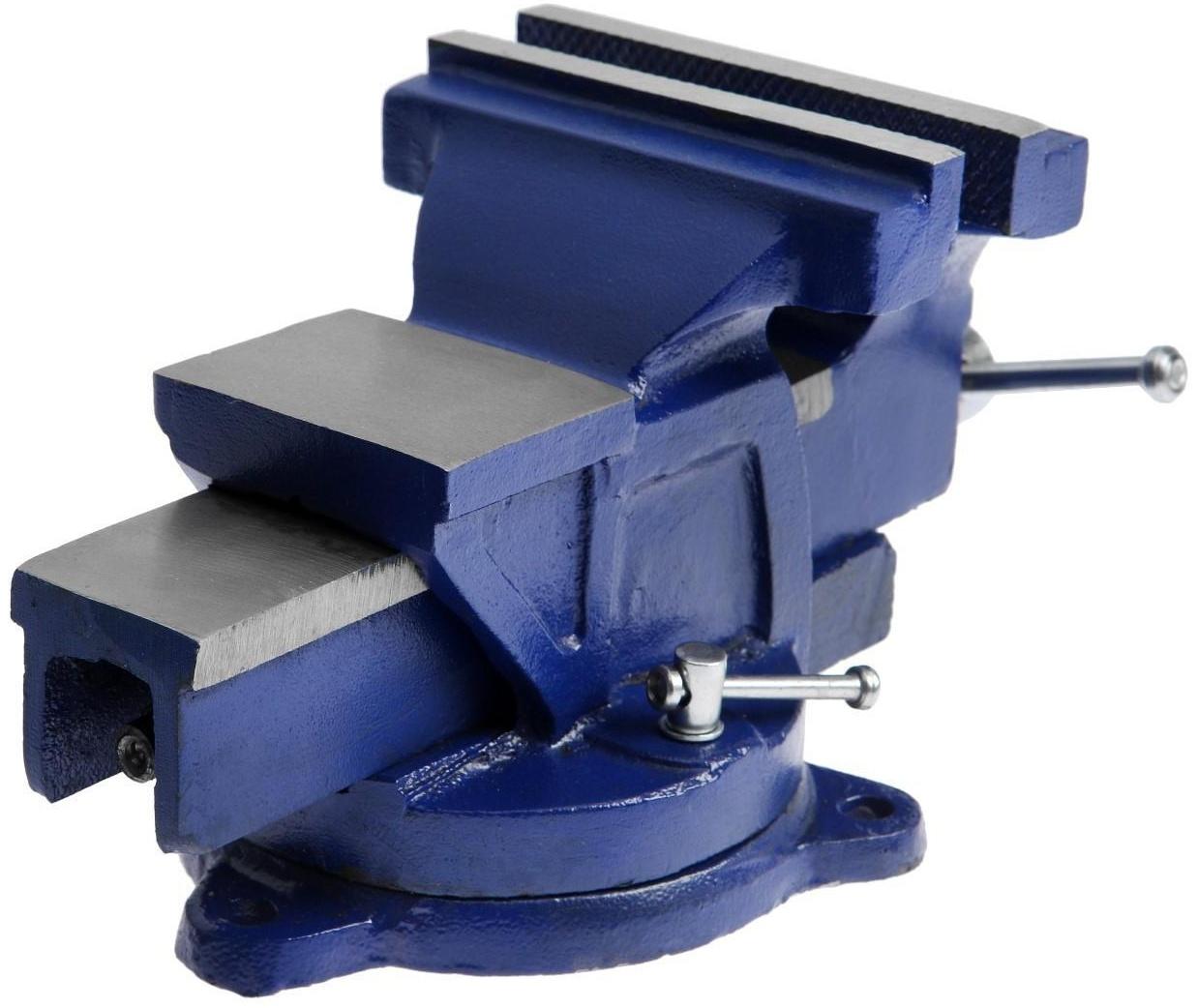 Тиски слесарные поворотные ТУНДРА, с наковальней, высокопрочный чугун ВЧ-40, 125 мм