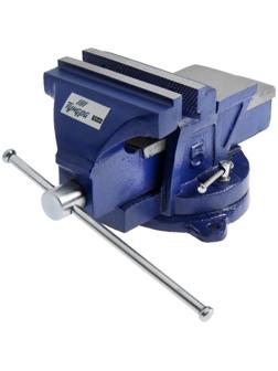 Тиски слесарные поворотные ТУНДРА, с наковальней, высокопрочный чугун ВЧ-40, 125 мм