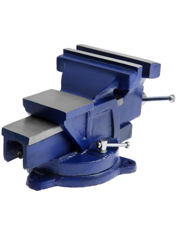 Тиски слесарные поворотные ТУНДРА, с наковальней, высокопрочный чугун ВЧ-40, 125 мм