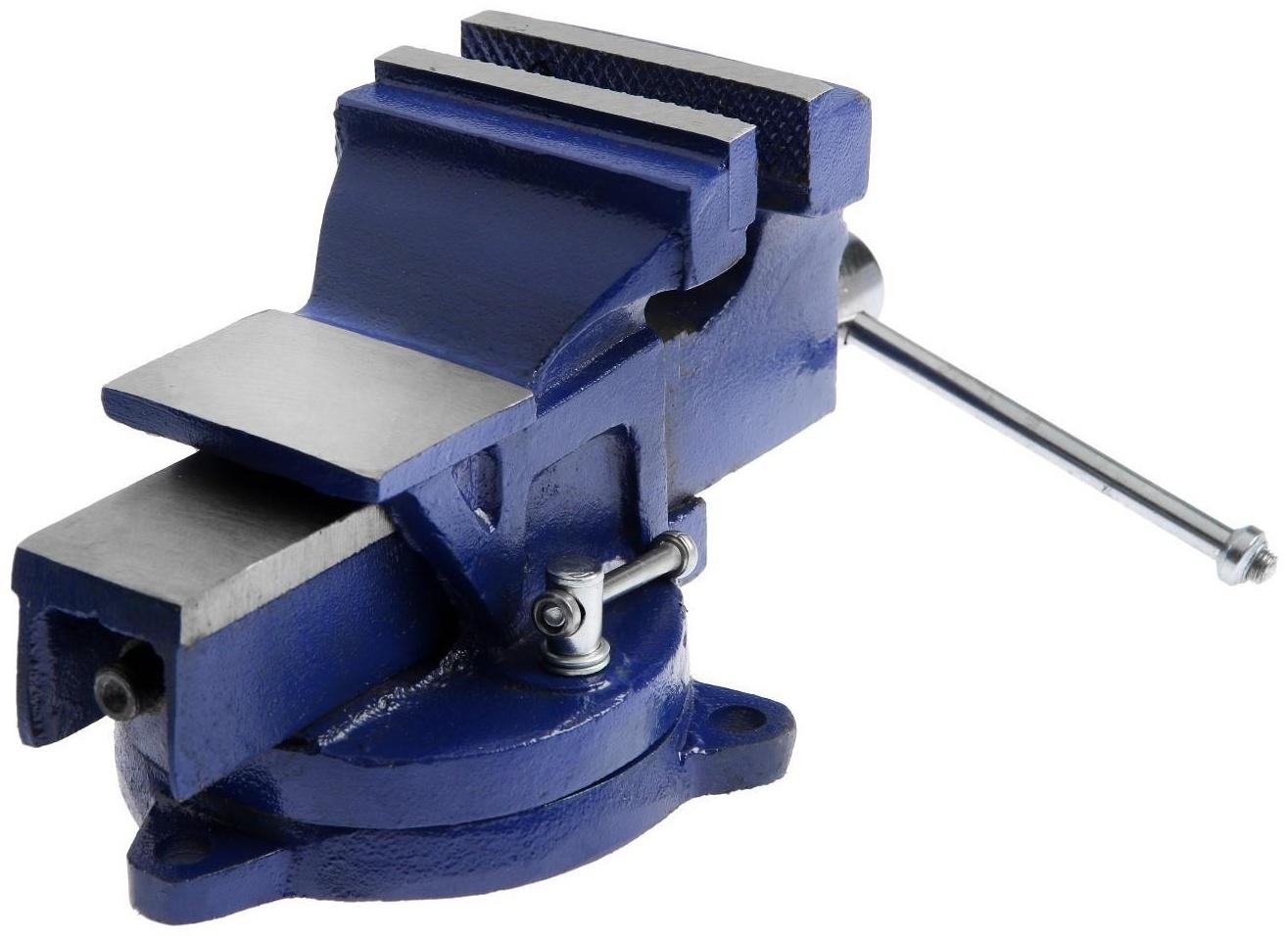 Тиски слесарные поворотные ТУНДРА, с наковальней, высокопрочный чугун ВЧ-40, 75 мм