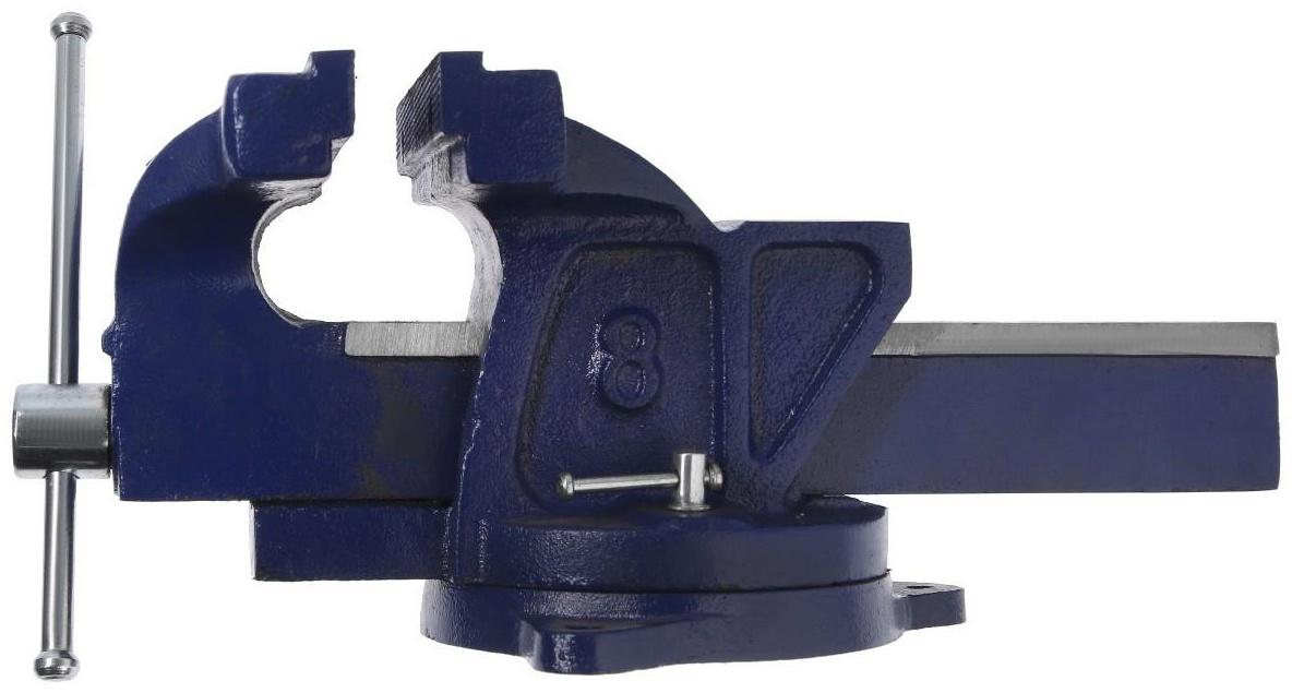 Тиски слесарные поворотные ТУНДРА, с наковальней, высокопрочный чугун ВЧ-40, 200 мм