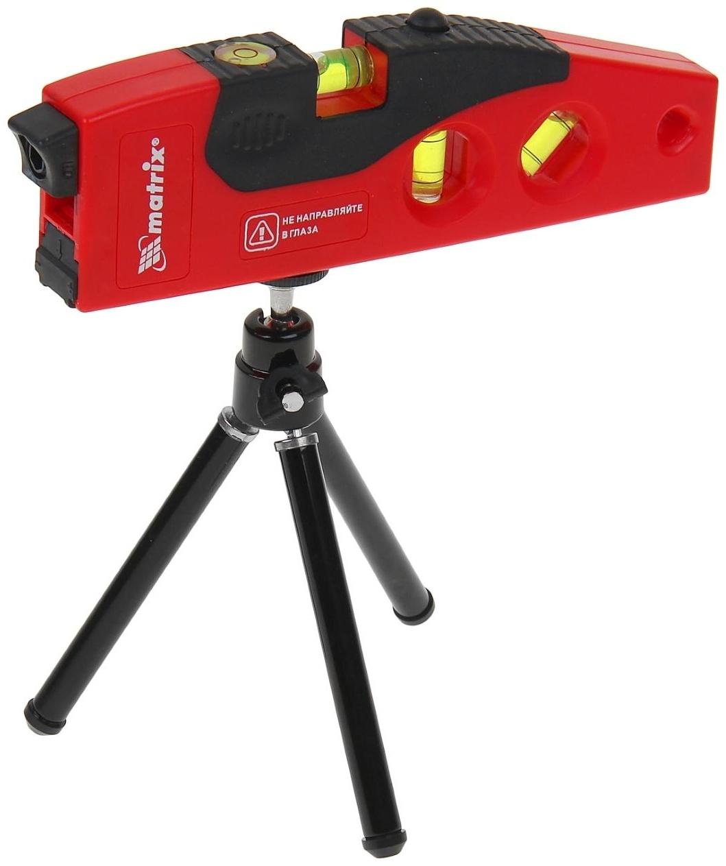 Уровень лазерный Matrix, 180 мм, 220 мм штатив, 4 глазка