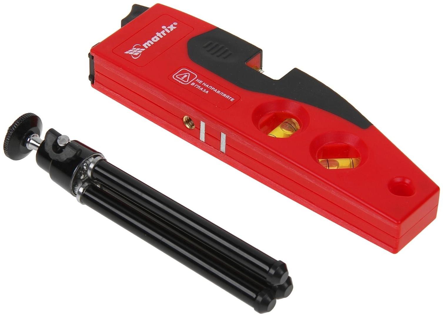 Уровень лазерный Matrix, 180 мм, 220 мм штатив, 4 глазка