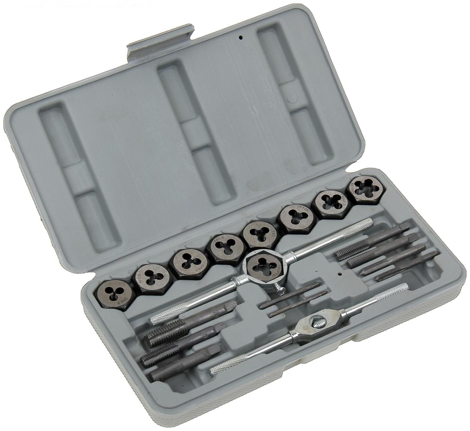 Набор метчиков и плашек Sparta, М3 - М12, 20 шт в наборе