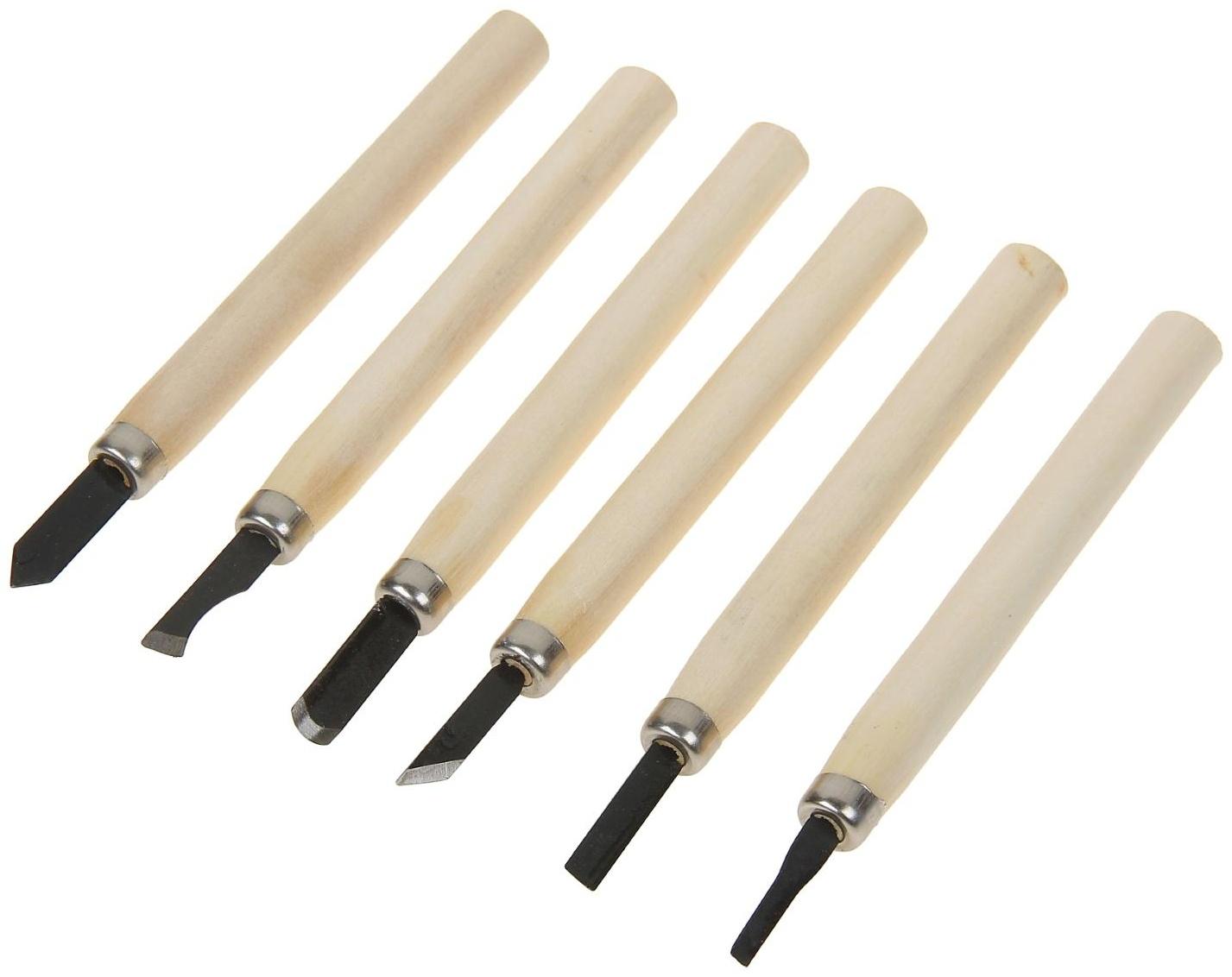 Набор резцов по дереву Sparta, 6 шт