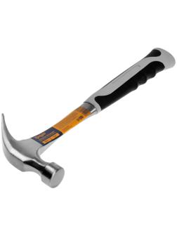 Молоток-гвоздодер ТУНДРА, цельнокованый, двухкомпонентная рукоятка, 500 г