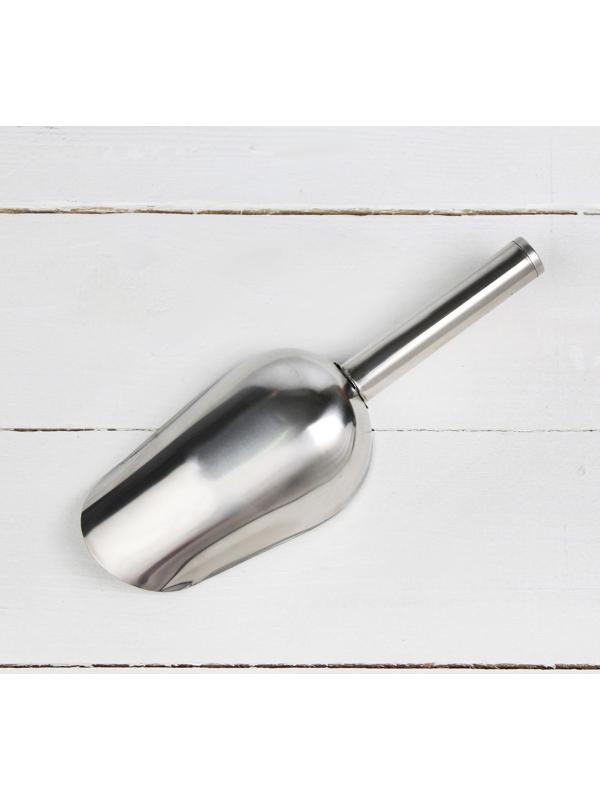 Совок из нержавеющей стали для льда и сыпучих продуктов, 200 мл, 22×8 см